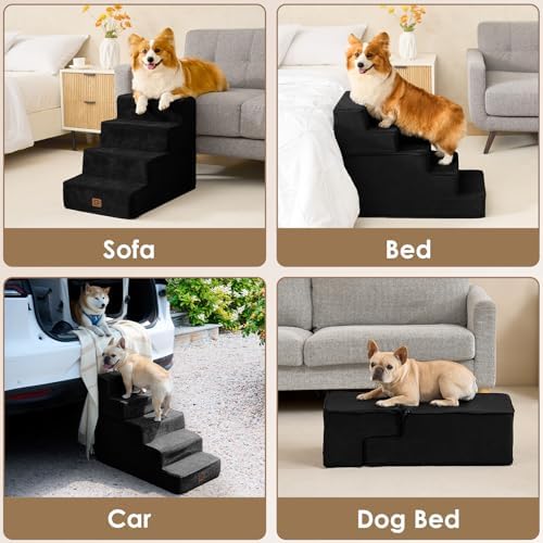 EHEYCIGA Dog Stairs for Bed 18" H, Dog 4-Steps for High Bed - Image 7
