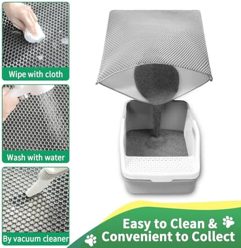 GRELY 35''X 25'' Large Litter Mat, 2 Layer Cat Litter Mat Litter Trapping Mat - Image 4