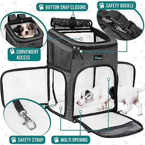 PetAmi Dog Backpack Carrier, Airline Approved 4-Way Entry Cat Bag - Image 3