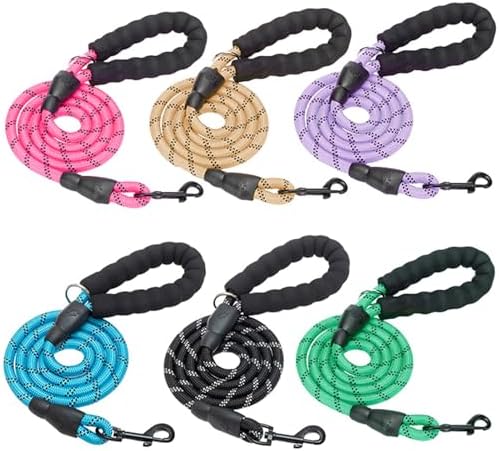 BEAUTYZOO Dog Leash for Large Dogs, 6FT Heavy Duty Rope Leash Bulk, 6 Pack by BEAUTYZOO