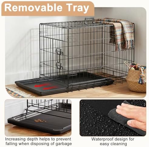 FDW | 30" Foldable Metal Dog Crate | Black | Cage - Image 5