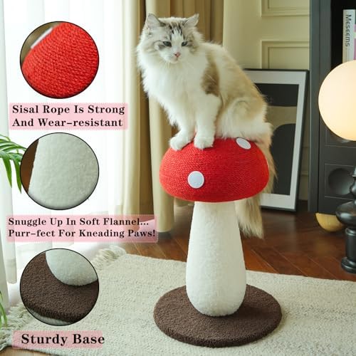 Whimsical Mushroom Scratcher, 19.69" Sisal Cat Scratching Post - Image 2