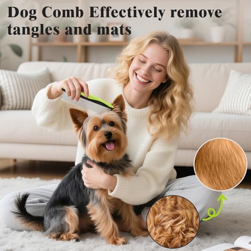 2PCS Self Cleaning Slicker Brush & Dog Comb - Image 4