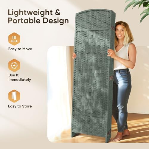 JOSTYLE 8 Panel Room Divider, Privacy Screen & Room Separation, Extra Wide - Image 5