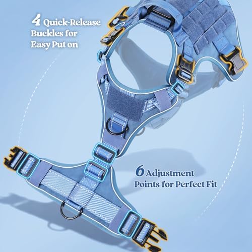 rabbitgoo Tactical Dog Harness X-Large, Heavy Duty Military No Pull Vest - Image 4