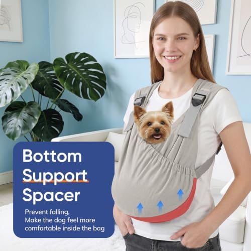 Supet Dog Sling Carrier for Pets, Adjustable Hands Free Front Chest Pouch - Image 5