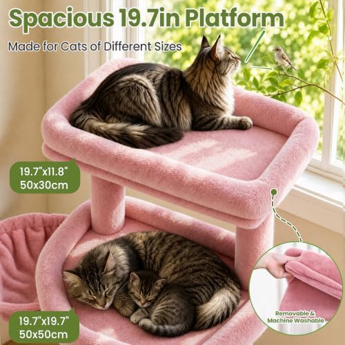 Cat Tree Tower for Indoor Large Adult Cats, 73in Tall Heavy Duty - Image 2