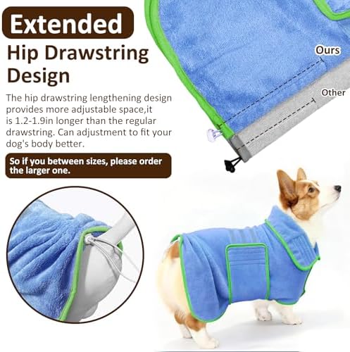 Soft Dog Bathrobe Fast Drying Dog Coat, Super Absorbent Dog Towels - Image 3