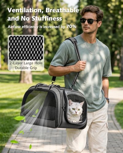Pecute Cat Carrier, Double Bubble Pet Carrier - Image 6