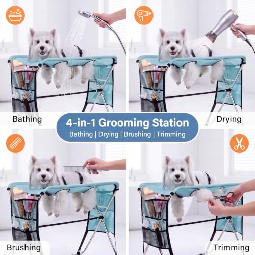 Pet Grooming Bath Stand for Small & Medium Dogs Cats 4-Hole - Image 2