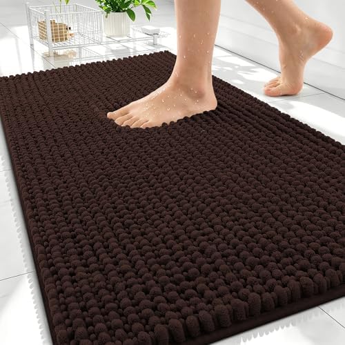 OLANLY Thick Chenille Bathroom Rugs 30x20, Soft Absorbent Bath Mat by OLANLY