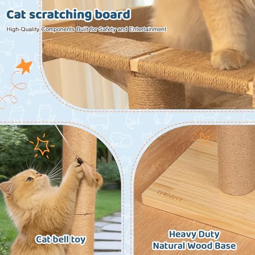 Cat Window Perch Hammock with 3-Piece Detachable Sisal Scratching Posts - Image 5