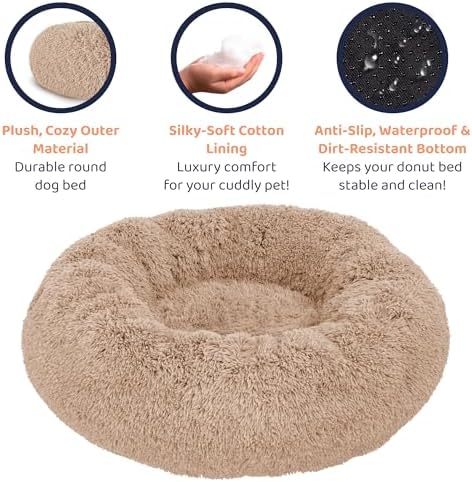 Calming Donut Dog Bed for Small Dogs, Round Dog Bed for Medium & Large Dogs - Image 5