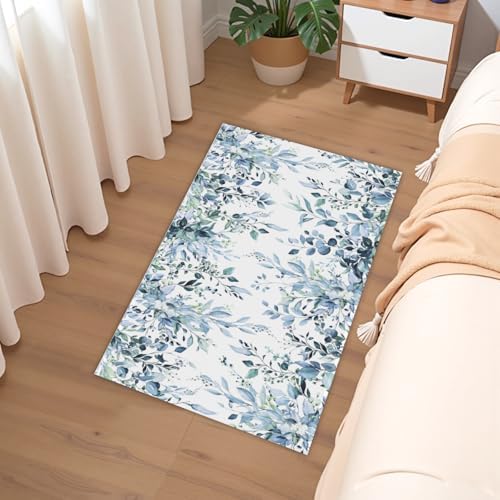 Giwawa Blue Eucalyptus Bath Rug Sage Leaves Bathtub Mat Extra Soft Absorbent - Image 6