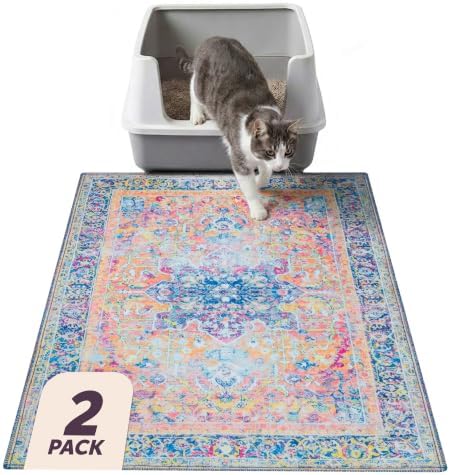 Lovewag Cat Litter Mat, Litter Box Mat, Marmalade Sunshine, 2 Pack by Lovewag