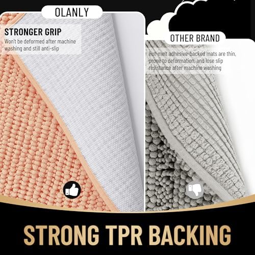 OLANLY Thick Chenille Small Bathroom Rugs 24x16, Absorbent Bath Mat - Image 5