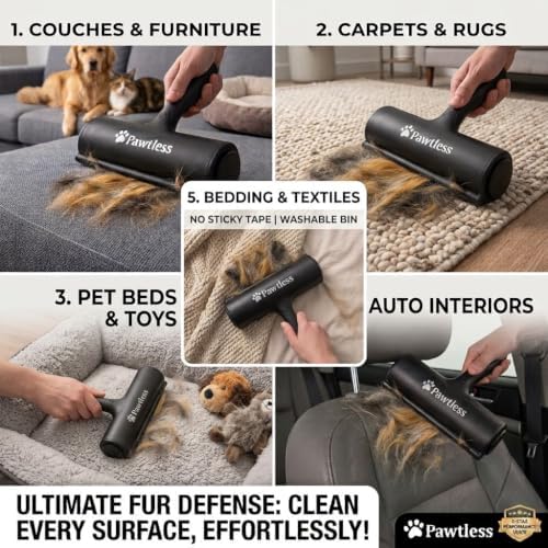 Pet Hair Remover Roller for Couch, Furniture & Carpet – Reusable Dog and Cat - Image 5