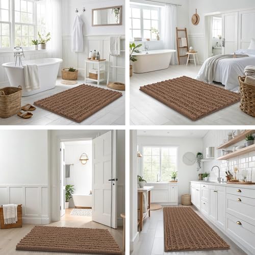 Smiry Bathroom Rugs 44X24, Extra Soft Rubber Backing Chenille Bath Mats - Image 7