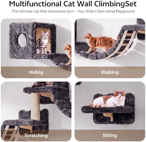 Cat Wall Furniture, 9 in 1 Cat Wall Shelves Set - Image 3