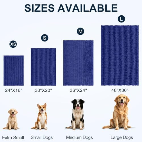 Smiry Dog Door Mat for Muddy Paws 24x16, Ultra Absorbent Chenille Doormat - Image 2
