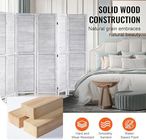 VEVOR Wood Room Divider, 8 Panel Wood Folding Privacy Screen, 66.9 Inches Tall - Image 5