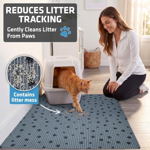 Drymate Cat Litter Box Mat Litter Trapping Mat Dark Grey, 28x36 XL - Image 2