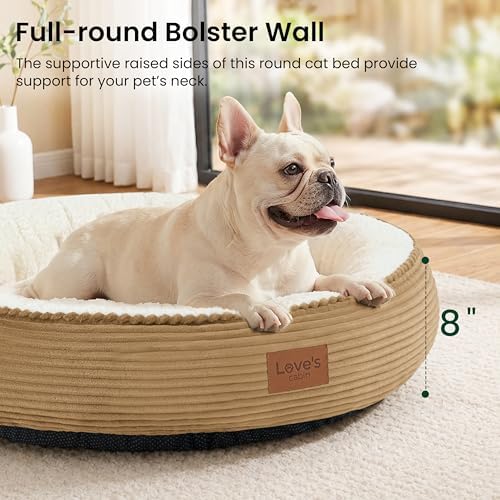 Love's cabin Round Donut Cat and Dog Cushion Bed, 30in Pet Bed - Image 6
