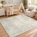 4x6 Area Rugs for Bedroom Nursery 4x6 Washable Foldable Vintage Beige by WelcometoBabovid