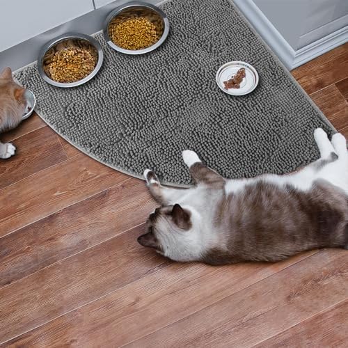 Tinideya Corner Cat Litter Mat Trapping Waterproof Non Slip, Dark Gray - Image 7