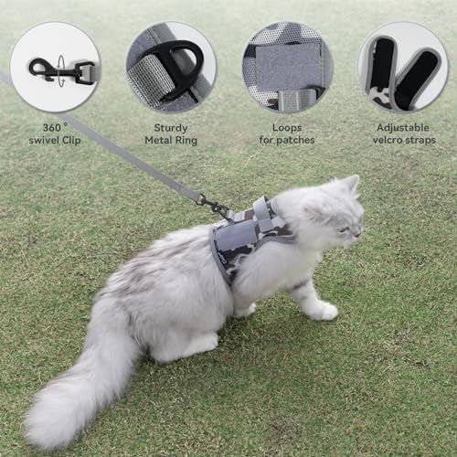 Cat Harness and Leash Set Escape Proof, City Camo - Image 3