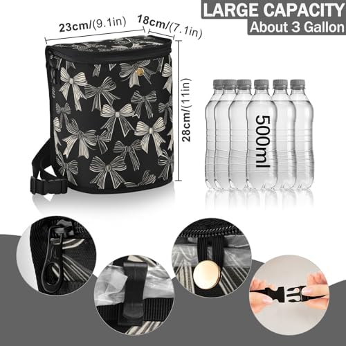 Car Trash Can Black White Bow Car Garbage Bag - Image 4