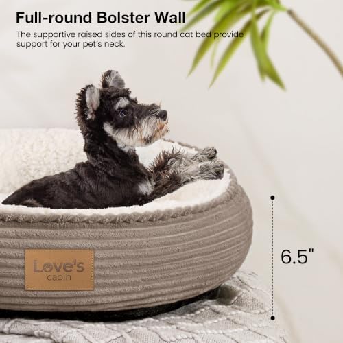 Love's cabin Round Donut Cat and Dog Cushion Bed, 24in Pet Bed - Image 5