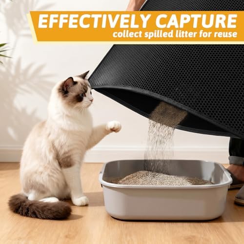 Pieviev Litter Box Mat, Double-Layer Waterproof Design - Image 3