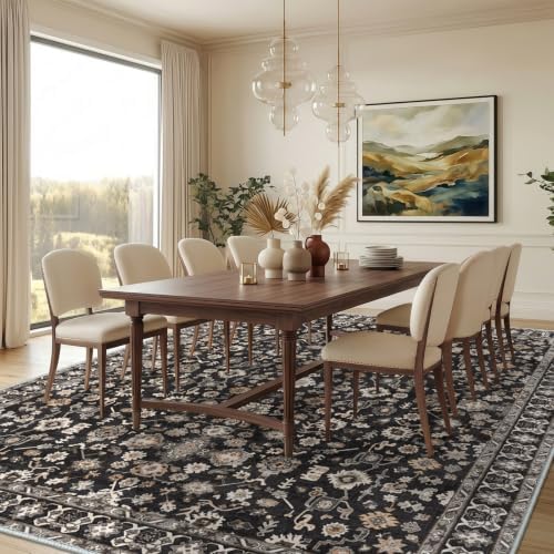 Washable 9x9 Square Rugs for Living Room, Vintage 9' Square Area Rug for Dining - Image 3