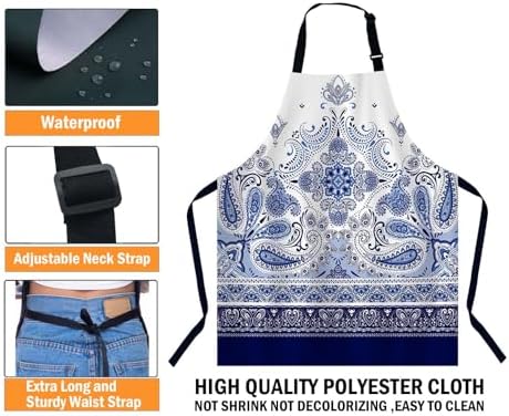 Paisley Pattern Apron Adjustable Neck Bib Apron - Image 3