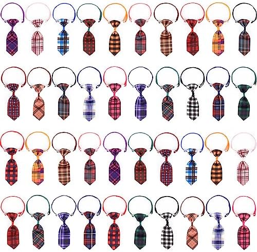 Segarty Small Dog Ties, 40 PCS Assorted Pattern Adjustable Pet Bow Ties for Small Dogs Bows Cats Grooming Bowties Puppy Neckties Festival Party Valentine Photography Holiday Costumes Birthday Gift by Segarty
