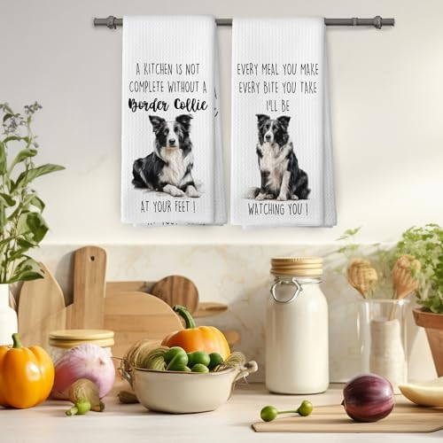 Border Collie Dog Kitchen Towels Set of 2, Funny Dog Kitchen Decor, Dogs Gifts - Image 4