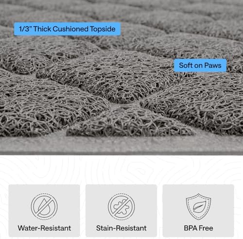 GORILLA GRIP Cat Litter Box Mat, Coiled Mesh Trapping Mats, 47x35 Gray - Image 5