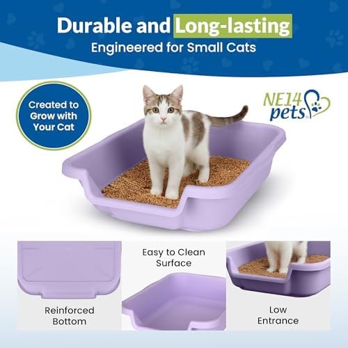 KittyGoHere Senior Cat Litter Box, Small Litter Pan, Small Lavender - Image 5