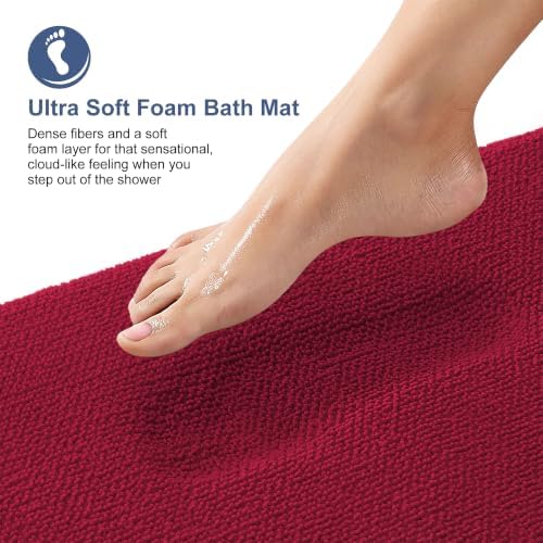 OLANLY Thick Memory Foam Bathroom Rugs 36x24, Absorbent Bath Mat - Image 2