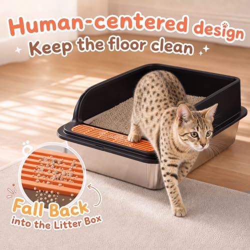 Jotesnew 2 Pack Large Stainless Steel Cat Litter Boxes - Image 3