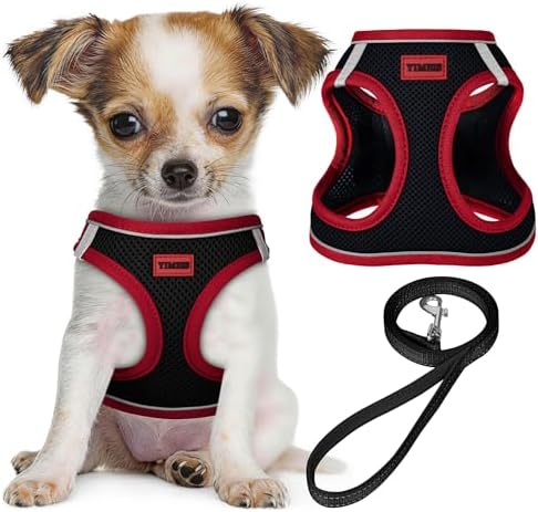 No Pull Dog Puppy Harness and Leash Set Reflective Mesh Vest XX-Small by YIMEIS