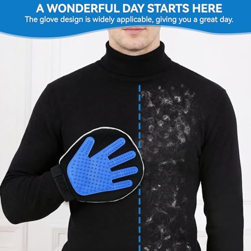 Pet Hair Removal Glove for Dogs & Cats, 2-in-1 Double-Sided Grooming Glove - Image 4