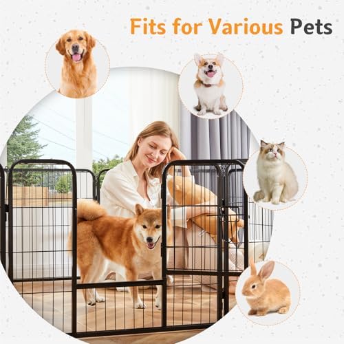 NEWBULIG Dog Playpen 12 Panels 24 Inch Indoor Outdoor Metal Dog Fence Pen - Image 2