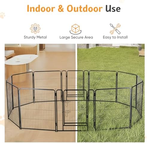 NEWBULIG Dog Playpen Indoor 24 Inch 12 Panels, Metal Outdoor Dog Fence Pen - Image 4