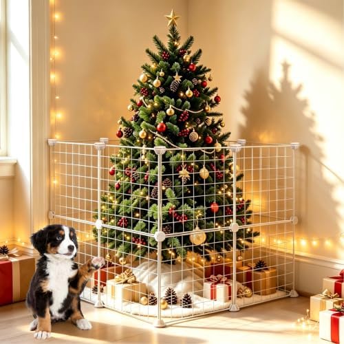 16Pcs 12" Christmas Tree Fence,Christmas Picket Around Tree, White by QZV