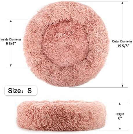 NOYAL Donut Dog Bed for Small Medium Pets, Plush Calming Faux Fur - Image 4