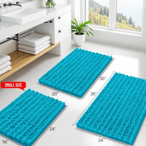 Smiry Bathroom Rugs 30X20, Extra Soft Rubber Backing Chenille Bath Mats - Image 2