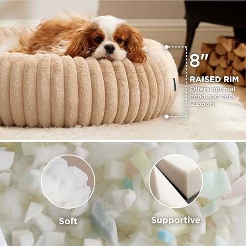 Bedsure ComfyFleece® Donut Dog Bed Medium Size Dog - Image 2