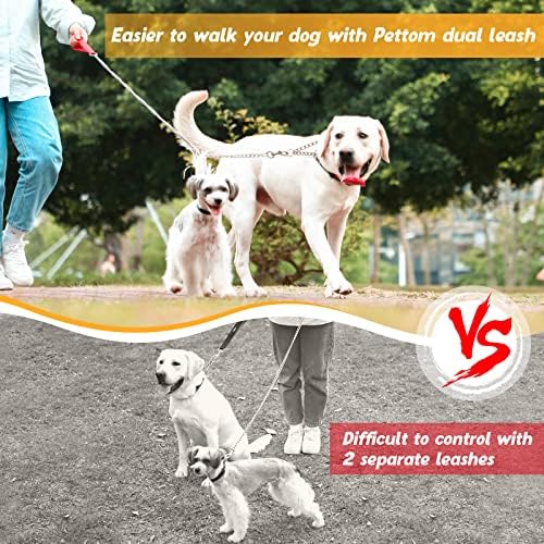 PETTOM Heavy Duty 2 Way Dog Lead Metal Chain Double Pet Clip Leash Coupler 360° - Image 6